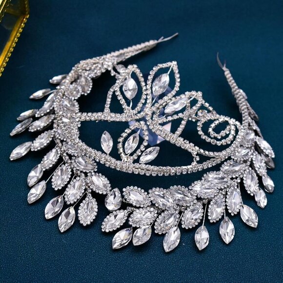Rhinestone Wedding Headband Silver Bridal Headpiece Tiaras for Women main image 5